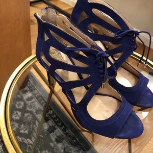Vince Camuto Suede Blue Heels size 5